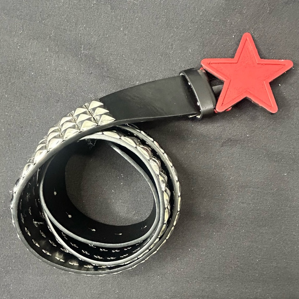 Red Star Pyramid Stud Belt